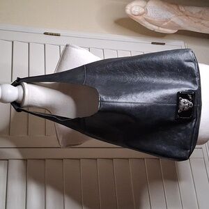🖤🩶 Shariff Black Soft Genuine Leather Handbag Size Large
